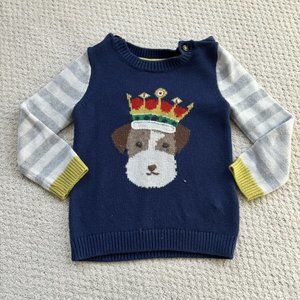 Baby Boden King Crowned Dog Sweater